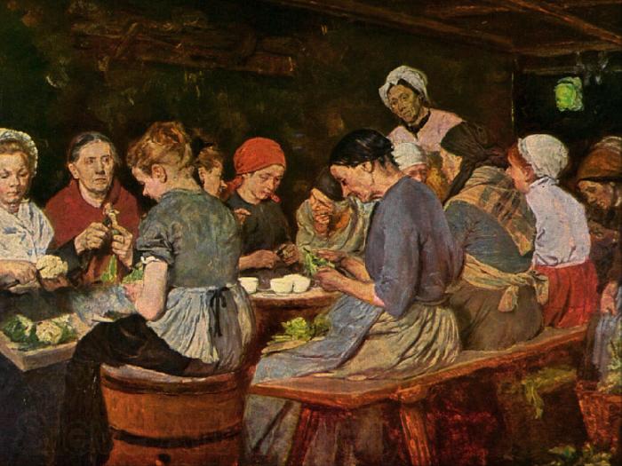 Max Liebermann Women in a canning factory Spain oil painting art